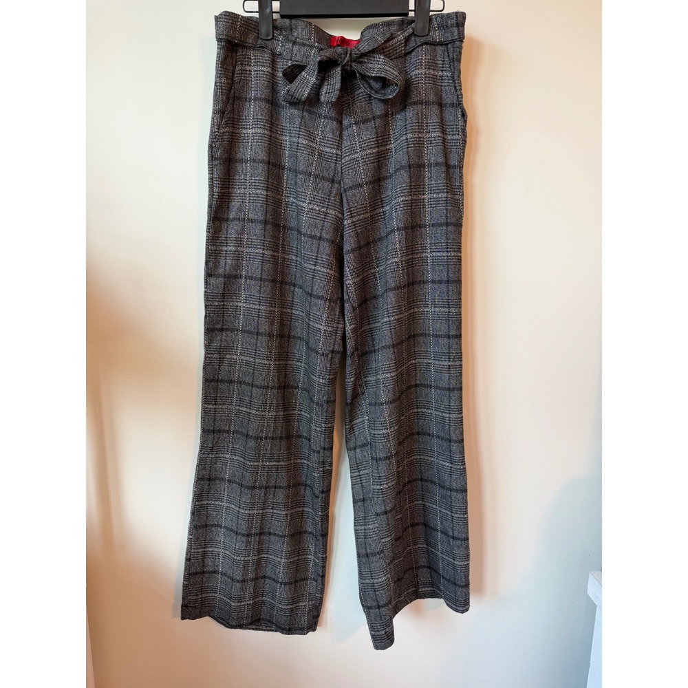 Y2K Hot Kiss Grey Plaid Wide Leg Paperbag Waist Pants Trousers HP1256833D Mens 7